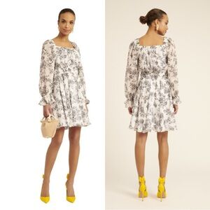 Rachel Parcell Floral Black and White Dress